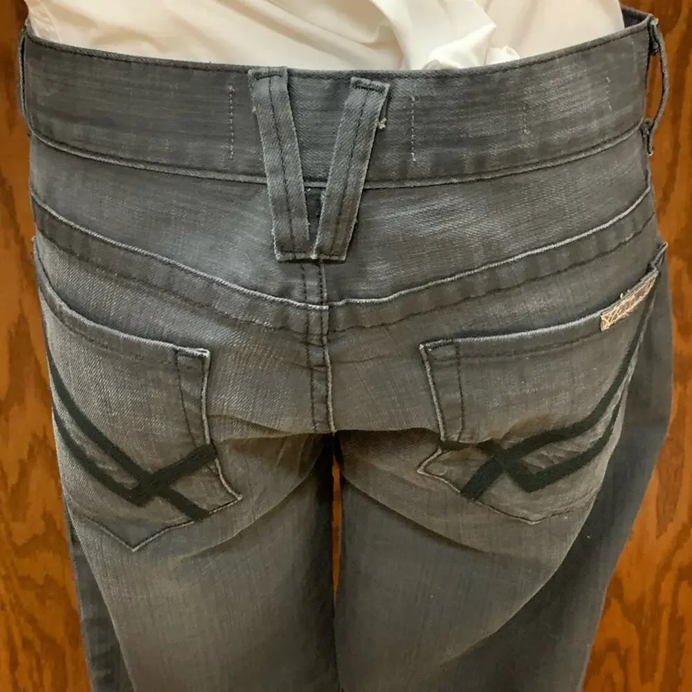 William Rast Gray Jeans Ren Straight Low Rise Stretch Size 34 Designer Denim - Picture 4 of 10